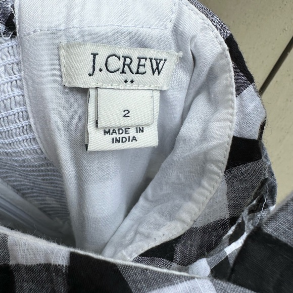 J Crew black and white cotton MIDI Dress in Gingham Size 2 EUC - Picture 5 of 8